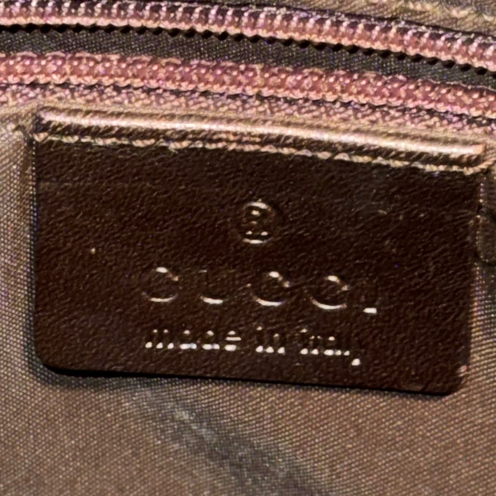 GUCCI Bamboo Shoulder Bag Nylon 2way Khaki Green with brown leather trim - Picture 4 of 15